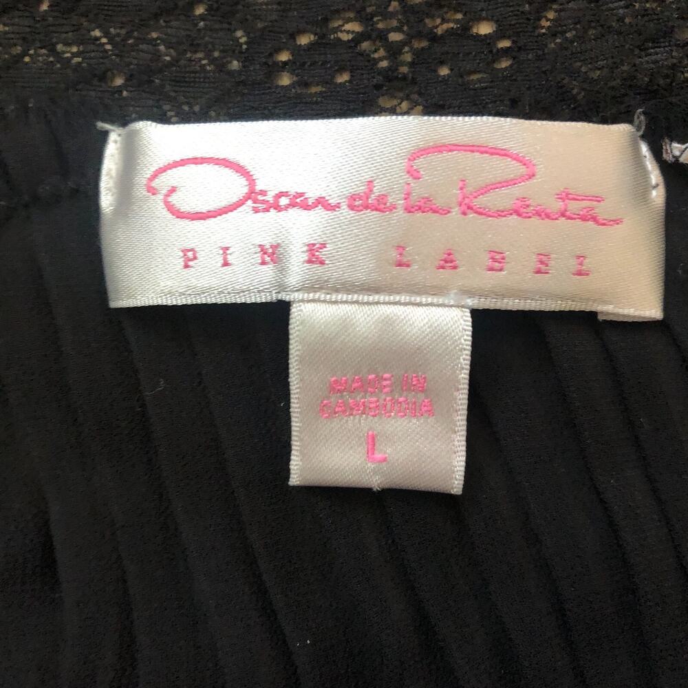 Oscar de la‎ Renta Pink Label Nightgown Black Lingerie Lace Detail Whimsygoth Lg - Picture 4 of 9